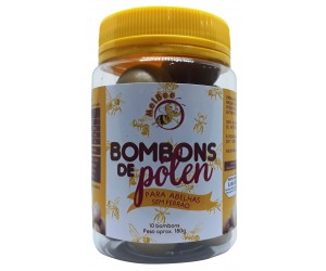 Bombons de Pólen - Para Abelhas sem Ferrão - Pote 10 Bombons - 180 g