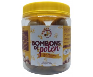 Bombons de Pólen - Para Abelhas sem Ferrão - Pote 20 Bombons - 350 g