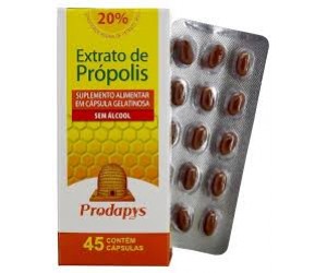 Própolis Marrom Sem Álcool com 45 cápsulas gelatinosa Prodapys